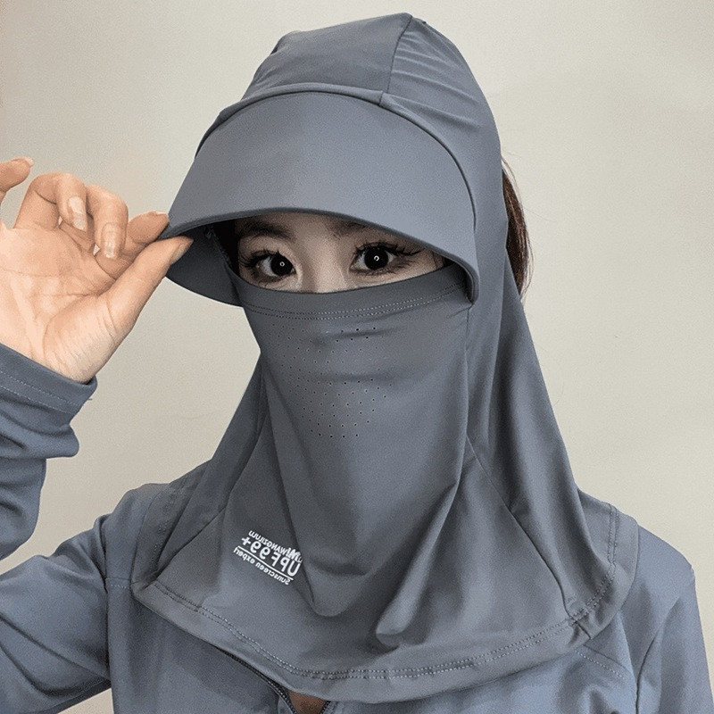 หมวกโม่งกันแดด2IN1 โม่งคลุมหัวกันแสงUV99 สไตล์เกาหลี ผ้าเรย่อนใส่แล้วเย็น พร้อมส่งไวจากไทย