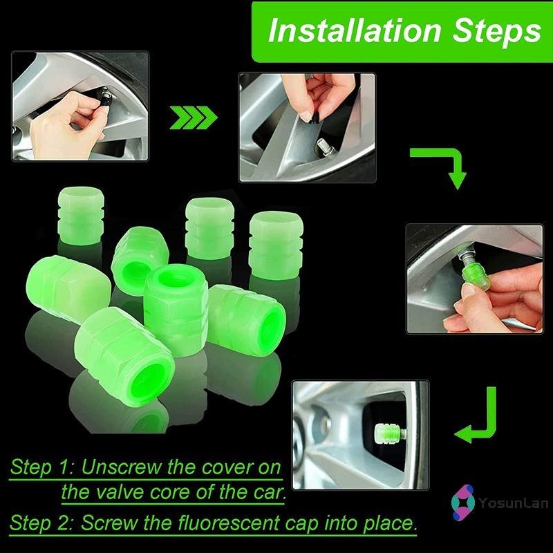 ฝาครอบวาล์วยางเรืองแสง ใช้งานได้ทุกรถ แบบใหม่