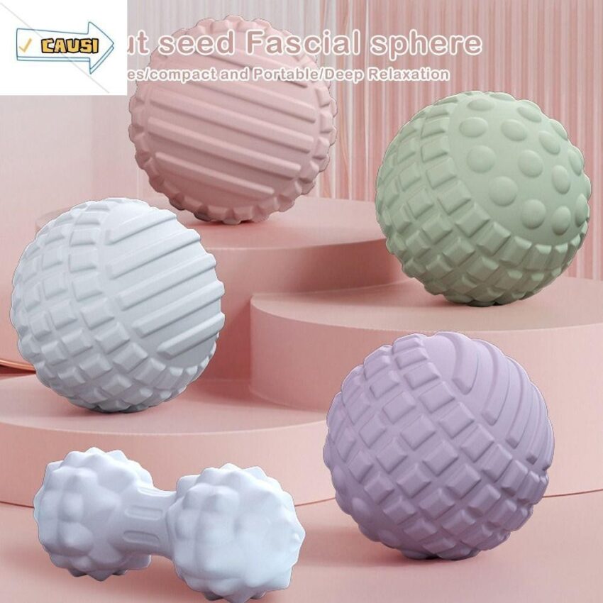 คาอุสซี พังผืด ลูกบอล นวดลึกผ่อนคลายไหล่คอลูกบอลนวดโยคะ อเนกประสงค์ขนาดกะทัดรัดบรรเทาความเครียดลูกบอลนวดเท้าแบบพกพาสาหรับฟุตกลับไหล่